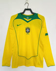 Brazil 2004 I Home Jersey - Brasil Long Sleeve Retro Version