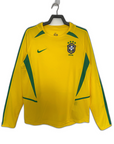 Brazil 2002 I Home Jersey - Long Sleeve Retro Version